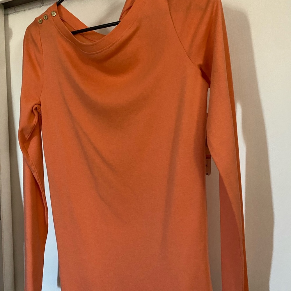 Jones New York Sport Women’s Top Orange/Melon Size Medium Long Sleeves